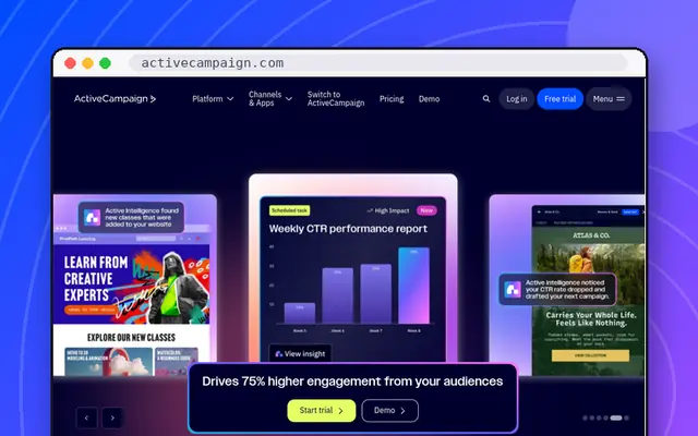 ActiveCampaign website preview