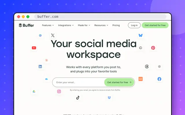 Buffer website preview
