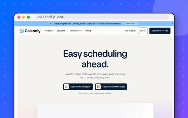 Calendly website preview