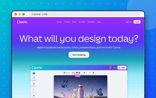 Canva website preview