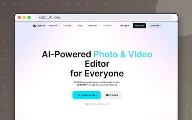 CapCut website preview