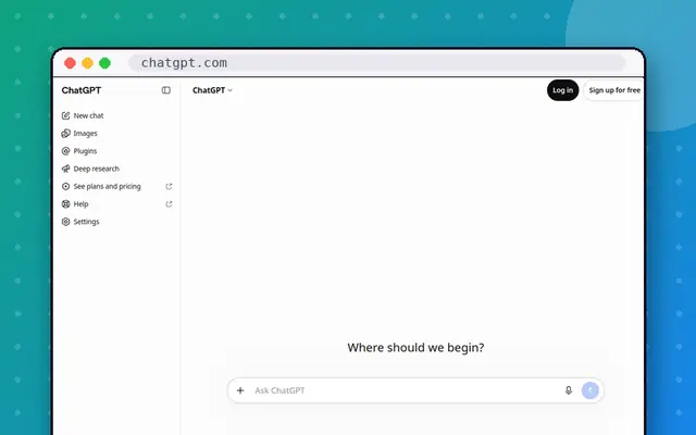 ChatGPT website preview