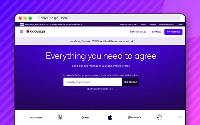 Docusign website preview