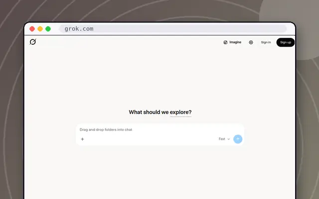 Grok website preview
