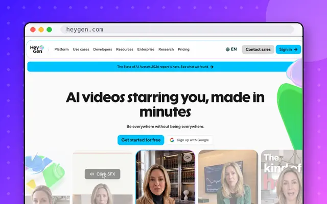 HeyGen website preview