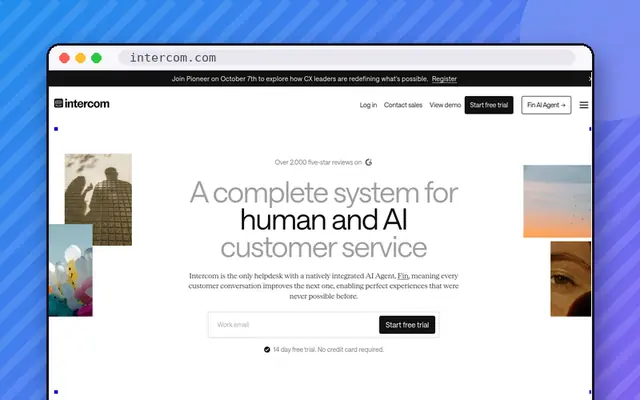 Intercom website preview