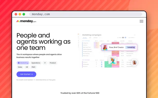monday.com website preview