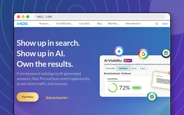 Moz Pro website preview