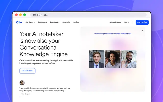 Otter.ai website preview