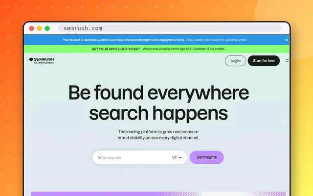 Semrush website preview