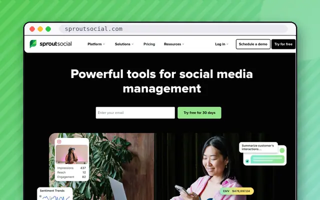 Sprout Social website preview