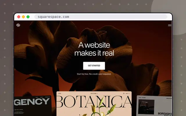 Squarespace website preview