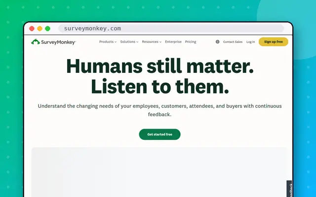 SurveyMonkey website preview