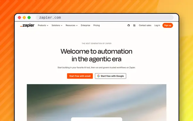 Zapier website preview